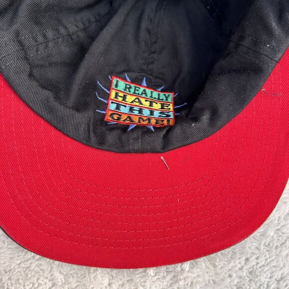 VINTAGE Reversible Sports Hat 90s Cap Stretch Back I Really Hate Love This Game - Picture 9 of 13